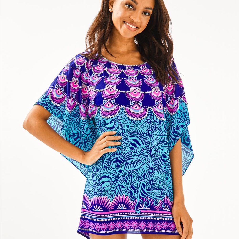 Lilly Pulitzer Bermuda Blue Ocean Motion cover up S/M